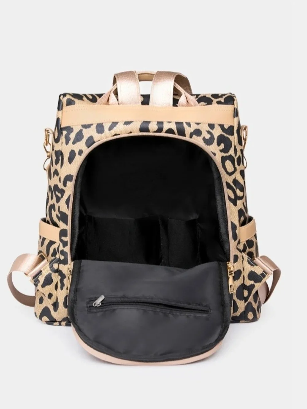 Each BRAND NEW NEVER WORN Leopard Convertible Backpack Tote Purse Beige OR Black